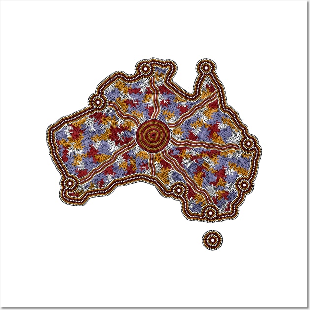 Aboriginal Map Australia Wall Art by hogartharts